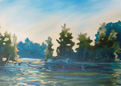 Image of a Becks Hofstetter oil painting - From the First Bridge