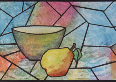 Image of Joy McCallister's painting of Stained Fruit for the Ink and Watercolour class.