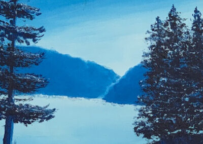 An image of an acrylic landscape painted by Laurie Johnson.