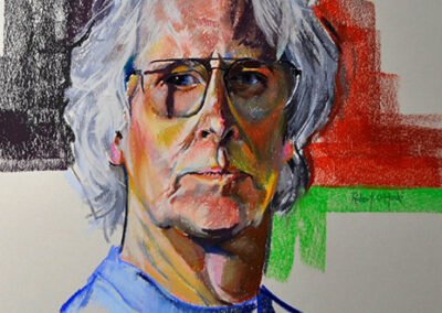 Image of Rob O'Hoski's pastel painting. A self portrait.