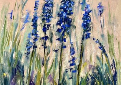 Image of a painting by Carrie Ruddy - Wildflowers in Mauve - Soft Pastel